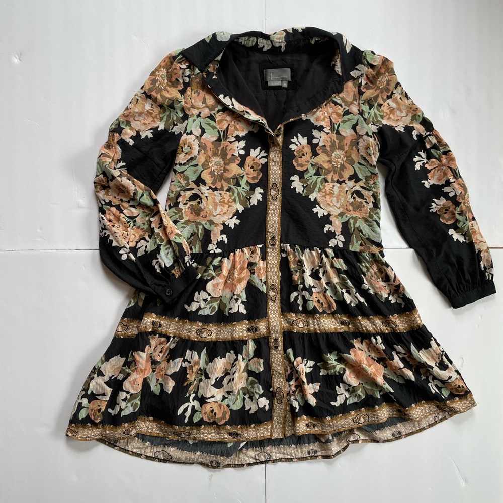 Anthropology Floral Button Up Dress